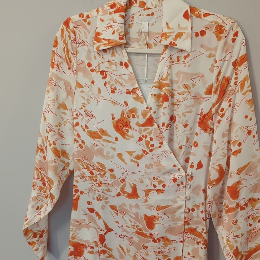 NWT‎ COS Tailored Wrap Dress Long Sleeve Midi Lycocell size 2 - Picture 3 of 16